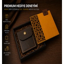 Hakiki Deri El Yapımı Cüzdan & Özel Tasarım Ahşap Hediye Kutusu Premium Erkek Kartlık ve Cüzdann