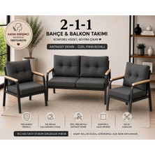 Sofmina Balkon ve Bahçe Takımı Cafe Oturma Grubu 2+1+1 Konforlu Lotus Serisi