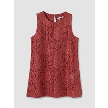 LC Waikiki Lcw Everyday Bordo Bisiklet Yaka Dantelli Bluz