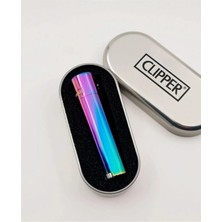 CLİPPER Metal Kutulu Şık Zarif Hediyelik Taşlı Çakmak