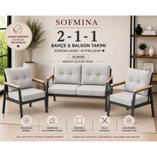 Sofmina Balkon ve Bahçe Takımı Cafe Oturma Grubu 2+1+1 Konforlu Lotus Serisi