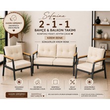 Sofmina Balkon ve Bahçe Takımı Cafe Oturma Grubu 2+1+1 Konforlu Lotus Serisi