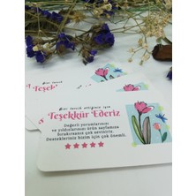 Woisco Teşekkür Kartı 50 Adet - 82X52MM (315GR Premium Tuale Dokulu Kağıt) Oval - Tek Yön - V237