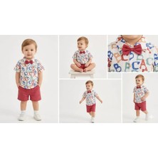 Diji Baby 9/24 Ay Papyonlu Gömlekli Şortlu Bebek Takımı