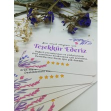 Woisco Teşekkür Kartı 50 Adet - 82X52MM (315GR Premium Tuale Dokulu Kağıt) Oval - Tek Yön - V231
