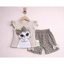 Diji Baby 9/24 Ay Leopar Kedi Baskılı Bebek Takımı