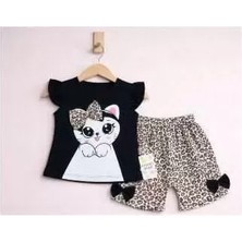 Diji Baby 9/24 Ay Leopar Kedi Baskılı Bebek Takımı