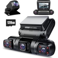 Odea Dash Cam, 4 Kanallı Kamera Fhd 1080PX4, Ön, Sol, Sağ ve Arka, Ön ve Arka Iç, Dahili Gps Wifi, 256 GB Max, ÜCRETSIZ128 GB Kart, D90-4CH