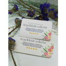 Woisco Teşekkür Kartı 50 Adet - 82X52MM (315GR Premium Tuale Dokulu Kağıt) Oval - Tek Yön - V234
