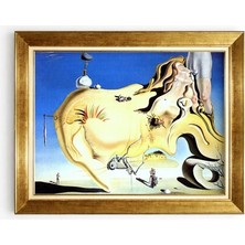 Tablore Salvador Dali Sürreal Sanat Büyük Mastürbatör Gold Çerçeveli Kanvas Tablo