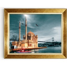 Tablore Istanbul Ortaköy Camii ve Boğaz Köprüsü Çerçeveli Kanvas Tablo