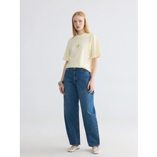 Lcw Modest Indigo Baggy Fit Kadın Jean Pantolon