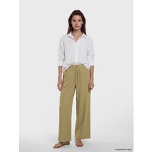 Lcw Modest Haki Beli Lastikli Keten Karışımlı Kadın Pantolon