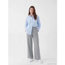 Lcw Modest Gri Beli Lastikli Geniş Paça Kadın Pantolon