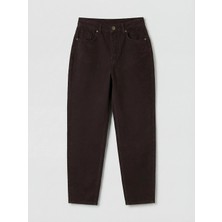 LC Waikiki Lcwaıkıkı Curve Kahverengi Mom Fit Kadın Jean Pantolon