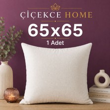 ÇİÇEKCE HOME Çiçekce Home Kırlent Iç Yastığı 1.kalite Boncuk Silikon Elyaf Dolgulu 65X65 1 Adet 750 Gram
