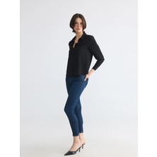 LC Waikiki Lcwaıkıkı Classic Indigo Slim Mom Kadın Jean Pantolon