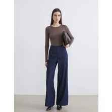 Lcw Modest Indigo Wideleg Kadın Jean Pantolon