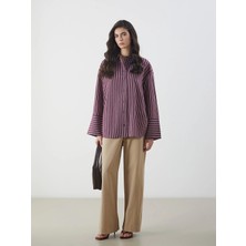 Lcw Modest Kahverengi Standart Fit Poplin Kadın Pantolon