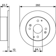 Bosch Almparca Arka Fren Diski Dolu Tip Honda Accord 1.8l F18B2 Cg8 Kasa 99-01 / 2.0l F20B6 Cg9 Kasa 99-02 2 60 Çap x 4 Bijon - Adet Disk Idır