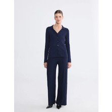 LC Waikiki Lcwaıkıkı Classic Lacivert Beli Lastikli Kadın Triko Pantolon