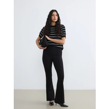 Lcw Modest Siyah Dar Fit Ispanyol Paça Kadın Pantolon