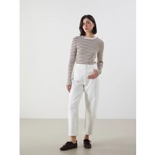 Lcw Modest Beyaz Baggy Fit Kadın Jean Pantolon