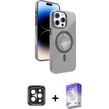 Pileli Store Pilelistore™ iPhone 15 Pro Max Kılıf Nova Modern Prime - Siyah Bilvis 5in1 3D Magic Cam Ekran Koruyucu + Pvd Metal Kamera Lens - Sh