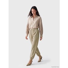 Lcw Modest Ekru Beli Lastikli Kadın Jogger Pantolon