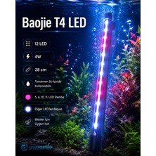Baojie Akvaryum Işığı - Bitki Işığı - Balık Işığı -  Tamamen Su Içinde Kullanılabilir - 12 LED - Pembe Beyaz - 28 cm - Güçlü Aydınlatma - 4W