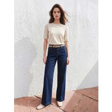 Lcw Modest Indigo Wideleg Kadın Jean Pantolon