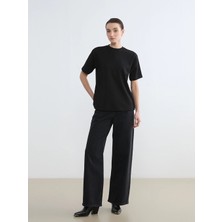 Lcw Modest Gri Taşlı Wideleg Kadın Jean Pantolon