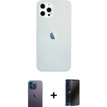 Pileli Store Pilelistore™ iPhone 12 Pro Max Kılıf Nova Çizgi - Siyah 3D Antistatik Hayalet Cam Ekran Koruyucu + Neon Fosforlu Kamera Lens - Mı