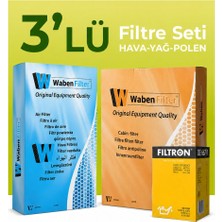 Filtron-Waben Peugeot 206 1.6 Benzin 88 Beygir Filtre Bakım Seti (1999-2001) 3 Lü