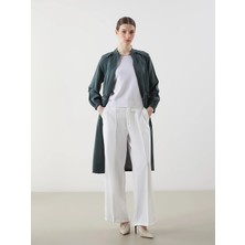 Lcw Modest Ekru Loose Fit Geniş Paça  Kadın Pantolon