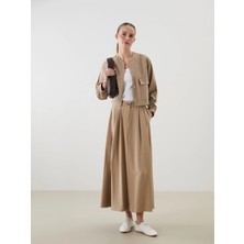 LC Waikiki Lcwaıkıkı Classic Bej Poplin Kadın Etek