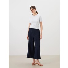 Lcw Modest Lacivert Beli Lastikli Geniş Paça Kadın Pileli Pantolon