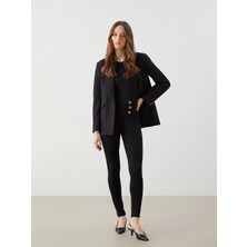 Lcw Modest Siyah Beli Lastikli Dar Fit Kadın Pantolon