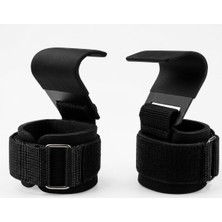 Nk Spor Wlh-10 Aparatlı Strap Bar Çift Bilek Sargılı Ağırlık Kaldırma Kancası - Profesyonel Fitness Powerlifting Dumbbell Barfiks Deadlift Elciği (Çift)