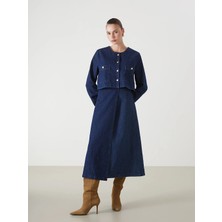 Lcw Vision Indigo Standart Fit Kadın Jean Etek