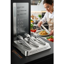Transformacion 3’lü Inox Çelik Mutfak Maşa Seti - Makarna Pasta Salata Çok Amaçlı Maşa 3 Lü Set 722225