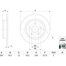 Bosch Almparca Fren Diski Arka Ford Connect 18- Ölçü: 280 mm