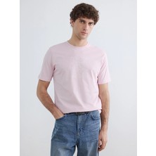 LC Waikiki Lcwaıkıkı Classic Pembe Bisiklet Yaka Istanbul Baskılı Penye Erkek Tişört
