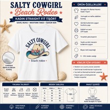 Tişört Kodu Salty Cowgirl Beach Rodeo Kadın Straight Fit Tişört