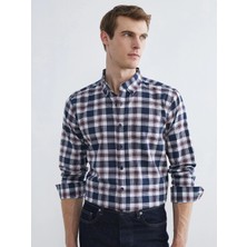 LC Waikiki Lcwaıkıkı Classic Bordo Regular Fit Ekose Erkek Gömlek