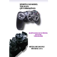 Salıncak Ps4 Dualshock Mini Direksiyon Siyah (Sport Car Model) Metal Rulmanlı