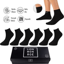 Lion Monroe Saf Bambu Erkek Lastiksiz Soket Dikişsiz Premium Çorap 6'lı Paket / Iz Bırakmaz / Sıkmayan / Diyabetik Çorap