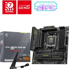 MSI Msı Mag B850M Mortar Wıfı7 Ddr5 Hdmı-Dp Pcıe 5.0 Am5 Matx