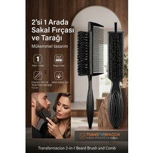 Transformacion Sakal Fırçası Ve Sakal Tarağı, 2'si 1 Arada Sakal Şekillendirici Ve Düzenleyici Bakım Tarağı 721414