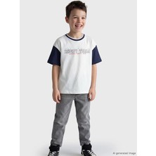 LC Waikiki Lcw Kids Beyaz Bisiklet Yaka Baskılı Erkek Çocuk Tişört